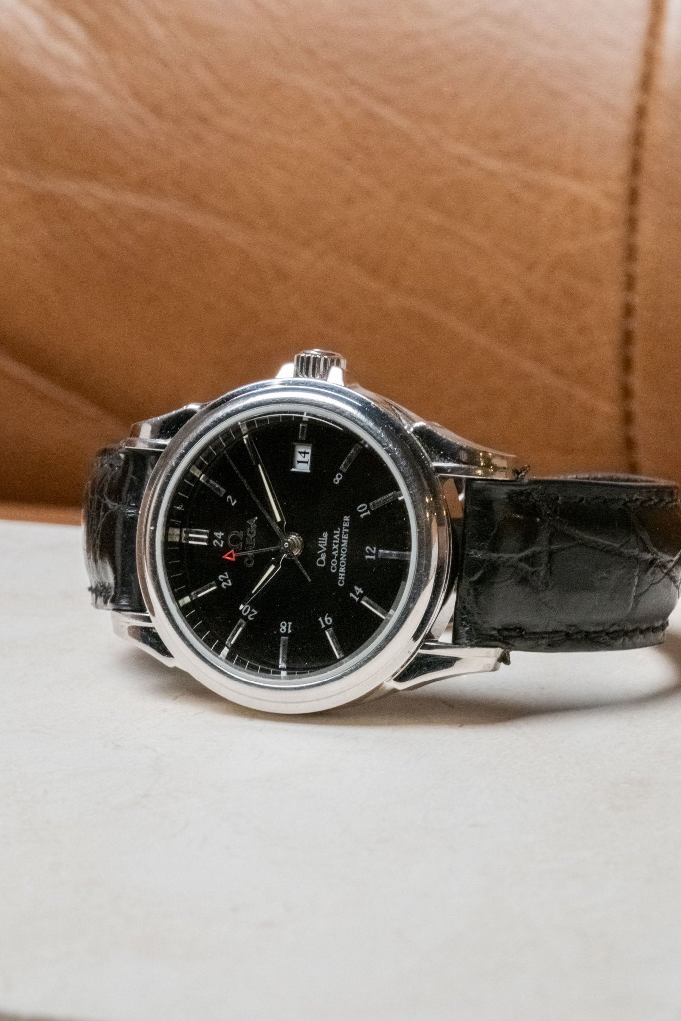 Omega Deville Co-Axial Chronometer GMT 4833.50.31 dial detail close-up