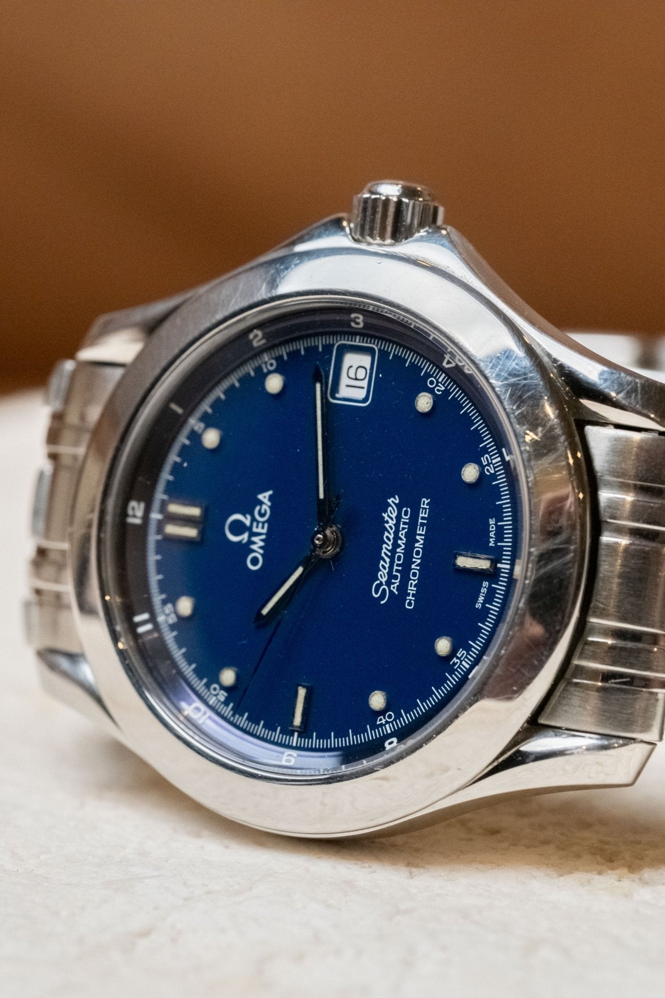 Omega Seamaster 120M Automatic Chronometer dial detail close-up